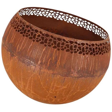 Brasero Terrasse Rond Mouchetée Coloris Rouille - 58 X 58 X 46,5 Cm - Esschert Design - Brun 3 Brasero Terrasse Rond Mouchetée Coloris Rouille - 58 X 58 X 46,5 Cm - Esschert Design - Brun