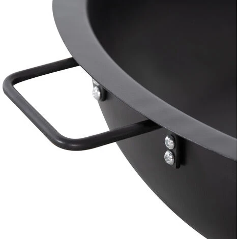 Outsunny Brasero Boule De Feu Cheminée Foyer Extérieur Dim. 79L X 69l X 25,5H Cm 2 Poignées Tisonnier Acier Noir - Noir 7 Outsunny Brasero Boule De Feu Cheminée Foyer Extérieur Dim. 79L X 69l X 25,5H Cm 2 Poignées Tisonnier Acier Noir - Noir – Image 5