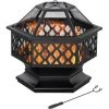 Outsunny Brasero Cheminée Foyer Extérieur Hexagonal En Acier Pare-étincelles Avec Tisonnier Dim. 70L X 70l X 58H Cm - Noir - Noir 1 Outsunny Brasero Cheminée Foyer Extérieur Hexagonal En Acier Pare-étincelles Avec Tisonnier Dim. 70L X 70l X 58H Cm - Noir - Noir -Chauffage d'extérieur Soldes 53591951 1