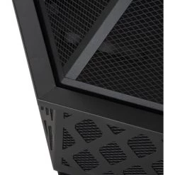 Outsunny Brasero Cheminée Foyer Extérieur Hexagonal En Acier Pare-étincelles Avec Tisonnier Dim. 70L X 70l X 58H Cm - Noir - Noir 10 Outsunny Brasero Cheminée Foyer Extérieur Hexagonal En Acier Pare-étincelles Avec Tisonnier Dim. 70L X 70l X 58H Cm - Noir - Noir -Chauffage d'extérieur Soldes 53591951 4
