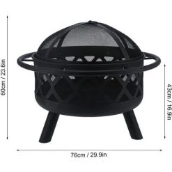 SZYB Fydun Foyer Extérieur Foyer Rond En Fer Forgé Foyer Au Bois Foyer Pour Patio Extérieur Fournitures De Jardin -Chauffage d'extérieur Soldes 53612673 4