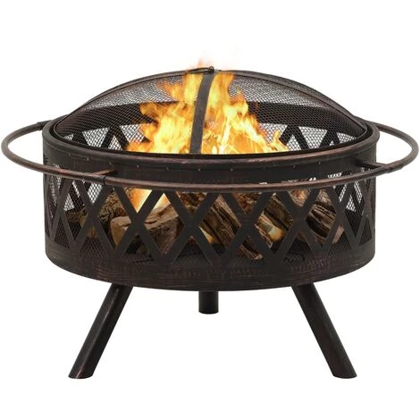 LANGRAY Foyer Rustique Avec Tisonnier 76 Cm XXL Acier Maison & Jardin 5 LANGRAY Foyer Rustique Avec Tisonnier 76 Cm XXL Acier Maison & Jardin – Image 3