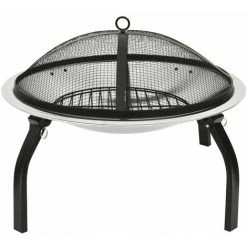 LANGRAY Foyer Et Barbecue Avec Tisonnier 2 En 1 56x56x49 Cm Inox Maison & Jardin -Chauffage d'extérieur Soldes 53826483 3