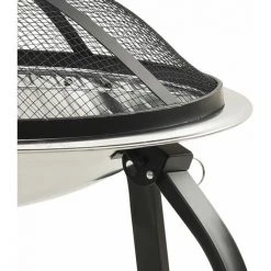 LANGRAY Foyer Et Barbecue Avec Tisonnier 2 En 1 56x56x49 Cm Inox Maison & Jardin -Chauffage d'extérieur Soldes 53826483 4