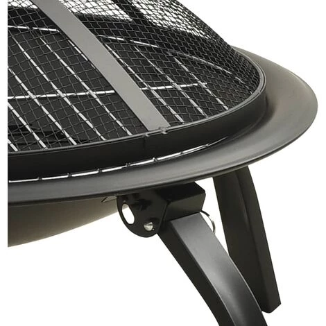 LANGRAY Foyer Et Barbecue Avec Tisonnier 2 En 1 56x56x49 Cm Acier Maison & Jardin 6 LANGRAY Foyer Et Barbecue Avec Tisonnier 2 En 1 56x56x49 Cm Acier Maison & Jardin – Image 4