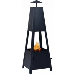 LANGRAY Foyer Noir 35x35x99 Cm Acier Maison & Jardin 11 LANGRAY Foyer Noir 35x35x99 Cm Acier Maison & Jardin -Chauffage d'extérieur Soldes 53826505 5