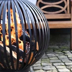 LANGRAY Esschert Design Balle à Feu Bandes Noir Acier Au Carbone FF400 Maison & Jardin -Chauffage d'extérieur Soldes 53826506 4