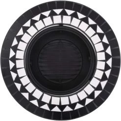 LANGRAY Foyer Mosaïque Noir Et Blanc 68 Cm Céramique Maison & Jardin -Chauffage d'extérieur Soldes 53826515 4