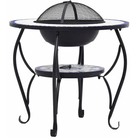 LANGRAY Table De Foyer Mosaïque Bleu Et Blanc 68 Cm Céramique Maison & Jardin 6 LANGRAY Table De Foyer Mosaïque Bleu Et Blanc 68 Cm Céramique Maison & Jardin – Image 4