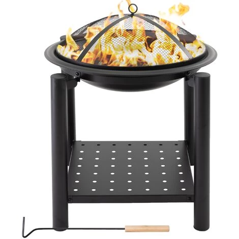 ECD GERMANY Brasero De Jardin Bol à Feu Ø55cm Avec Pare-étincelles Grille à Charbon Crochet 3 ECD GERMANY Brasero De Jardin Bol à Feu Ø55cm Avec Pare-étincelles Grille à Charbon Crochet