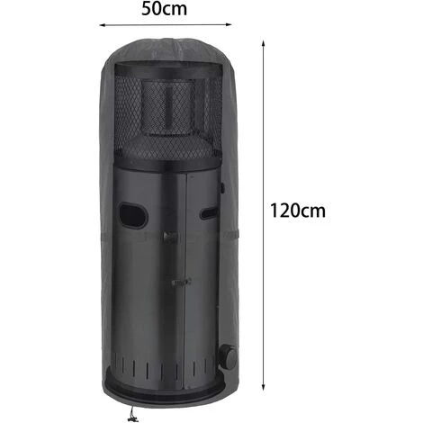 TINOR Housses De Chauffage Extérieur De Protection Intempéries Housse De Radiateur Patio - Tissu Oxford 600D Résistant Aux Intempéries Et Aux UV - Rond - 50 X 50 X 120 Cm 4 TINOR Housses De Chauffage Extérieur De Protection Intempéries Housse De Radiateur Patio - Tissu Oxford 600D Résistant Aux Intempéries Et Aux UV - Rond - 50 X 50 X 120 Cm – Image 2