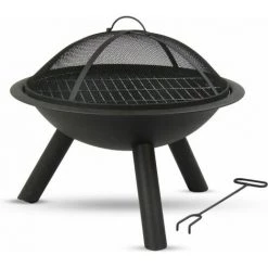 Brasero DExtérieur - Panier à Feu - Charbon De Bois - 56 X 56 X 58 Cm - Acier - Noir - MaxxGarden