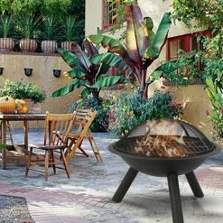 Brasero DExtérieur - Panier à Feu - Charbon De Bois - 56 X 56 X 58 Cm - Acier - Noir - MaxxGarden -Chauffage d'extérieur Soldes 54009626 5