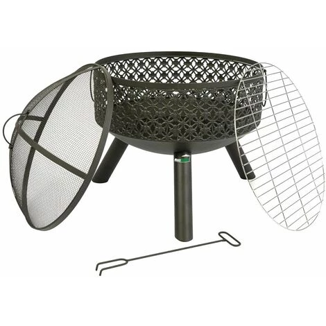 Brasero Extérieur Avec Gril Ø52cm - Brasero Et Barbecue Extérieur Durable - Brasero Avec Pare - Étincelles Inclus - Noir - MaxxGarden 4 Brasero Extérieur Avec Gril Ø52cm - Brasero Et Barbecue Extérieur Durable - Brasero Avec Pare - Étincelles Inclus - Noir - MaxxGarden – Image 2