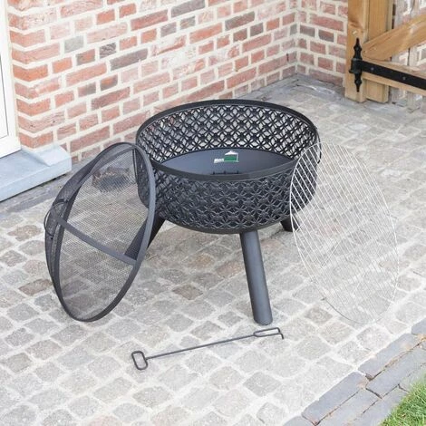 Brasero Extérieur Avec Gril Ø52cm - Brasero Et Barbecue Extérieur Durable - Brasero Avec Pare - Étincelles Inclus - Noir - MaxxGarden 6 Brasero Extérieur Avec Gril Ø52cm - Brasero Et Barbecue Extérieur Durable - Brasero Avec Pare - Étincelles Inclus - Noir - MaxxGarden – Image 4