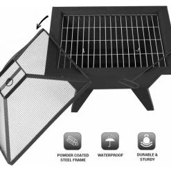 Brasero Extérieur 50 X 50cm - Avec Protection Contre Les Étincelles - Pour Balcon Et Terrasse - Noir - MaxxGarden 10 Brasero Extérieur 50 X 50cm - Avec Protection Contre Les Étincelles - Pour Balcon Et Terrasse - Noir - MaxxGarden -Chauffage d'extérieur Soldes 54009665 4