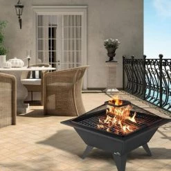 Brasero Extérieur 50 X 50cm - Avec Protection Contre Les Étincelles - Pour Balcon Et Terrasse - Noir - MaxxGarden 11 Brasero Extérieur 50 X 50cm - Avec Protection Contre Les Étincelles - Pour Balcon Et Terrasse - Noir - MaxxGarden -Chauffage d'extérieur Soldes 54009665 5