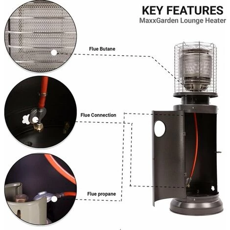 Parasol Chauffant - Max 11.000 W 60 X 59 X 140 Cm - Couverture Inclus - Anthracite - MaxxGarden - Antraciet 5 Parasol Chauffant - Max 11.000 W 60 X 59 X 140 Cm - Couverture Inclus - Anthracite - MaxxGarden - Antraciet – Image 3