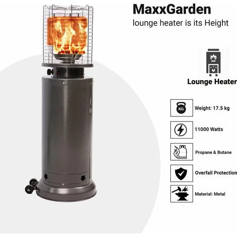 Parasol Chauffant - Max 11.000 W 60 X 59 X 140 Cm - Couverture Inclus - Anthracite - MaxxGarden - Antraciet 7 Parasol Chauffant - Max 11.000 W 60 X 59 X 140 Cm - Couverture Inclus - Anthracite - MaxxGarden - Antraciet – Image 5