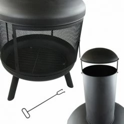 Cheminée DExtérieur - Pompei Cheminée - Avec Tisonnier - 60 X 130 Cm - Acier - Noir - MaxxGarden -Chauffage d'extérieur Soldes 54009787 3