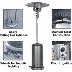 Parasol Chauffant - Mobile - Couverture Gratuite - 80 X 220 Cm - Acier - Anthracite - MaxxGarden 11 Parasol Chauffant - Mobile - Couverture Gratuite - 80 X 220 Cm - Acier - Anthracite - MaxxGarden -Chauffage d'extérieur Soldes 54009793 5