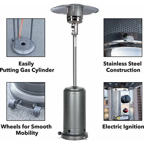 Parasol Chauffant - Mobile - Couverture Gratuite - 80 X 220 Cm - Acier - Anthracite - MaxxGarden 7 Parasol Chauffant - Mobile - Couverture Gratuite - 80 X 220 Cm - Acier - Anthracite - MaxxGarden – Image 5