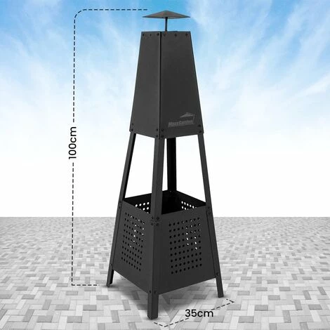 Brasero DExtérieur - Cheminée De Terrasse - 35 X 35 X 100 Cm - Noir - MaxxGarden 7 Brasero DExtérieur - Cheminée De Terrasse - 35 X 35 X 100 Cm - Noir - MaxxGarden – Image 5