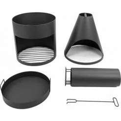 Cheminée D’Extérieur Apollo 45x45x135cm - Poêle De Jardin - Noir - MaxxGarden -Chauffage d'extérieur Soldes 54009797 5