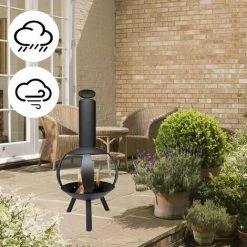 Cheminée DExtérieur - Hera Cheminée - Avec Tisonnier - 58 X 135 Cm - Brasero - Noir - MaxxGarden -Chauffage d'extérieur Soldes 54009803 4