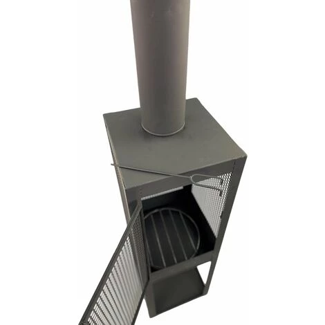 Cheminée DExtérieur - Napoli Cheminée - Avec Tisonnier - 40 X 195 Cm - Acier - Noir - MaxxGarden 4 Cheminée DExtérieur - Napoli Cheminée - Avec Tisonnier - 40 X 195 Cm - Acier - Noir - MaxxGarden – Image 2