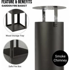 Cheminée DExtérieur - Napoli Cheminée - Avec Tisonnier - 40 X 195 Cm - Acier - Noir - MaxxGarden 10 Cheminée DExtérieur - Napoli Cheminée - Avec Tisonnier - 40 X 195 Cm - Acier - Noir - MaxxGarden -Chauffage d'extérieur Soldes 54009821 4