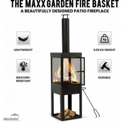 Cheminée DExtérieur - Napoli Cheminée - Avec Tisonnier - 40 X 195 Cm - Acier - Noir - MaxxGarden 11 Cheminée DExtérieur - Napoli Cheminée - Avec Tisonnier - 40 X 195 Cm - Acier - Noir - MaxxGarden -Chauffage d'extérieur Soldes 54009821 5