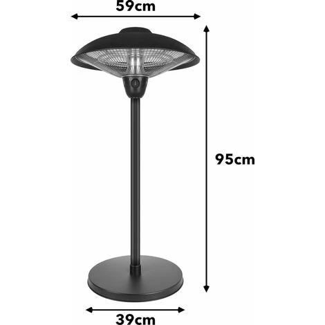 Parasol Chauffant - Chauffage De Table - 1500 W - 78 Cm - Noir - MaxxGarden 4 Parasol Chauffant - Chauffage De Table - 1500 W - 78 Cm - Noir - MaxxGarden – Image 2