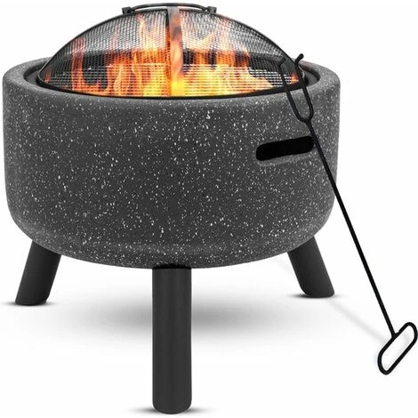 Brasero Extérieur Avec Grill - Brasero Et Barbecue - Avec Pare-étincelles - Ø45cm - Gris - MaxxGarden 3 Brasero Extérieur Avec Grill - Brasero Et Barbecue - Avec Pare-étincelles - Ø45cm - Gris - MaxxGarden