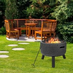 Brasero Extérieur Avec Grill - Brasero Et Barbecue - Avec Pare-étincelles - Ø45cm - Gris - MaxxGarden 11 Brasero Extérieur Avec Grill - Brasero Et Barbecue - Avec Pare-étincelles - Ø45cm - Gris - MaxxGarden -Chauffage d'extérieur Soldes 54009837 5