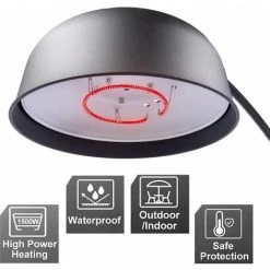 Parasol Chauffant - Design Rétro - Avec Télécommande Et Bluetooth - 245 Cm - Noir - MaxxGarden 9 Parasol Chauffant - Design Rétro - Avec Télécommande Et Bluetooth - 245 Cm - Noir - MaxxGarden -Chauffage d'extérieur Soldes 54009887 3