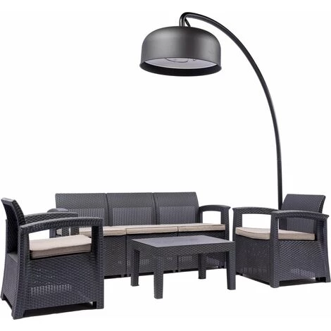 Parasol Chauffant - Design Rétro - Avec Télécommande Et Bluetooth - 245 Cm - Noir - MaxxGarden 7 Parasol Chauffant - Design Rétro - Avec Télécommande Et Bluetooth - 245 Cm - Noir - MaxxGarden – Image 5