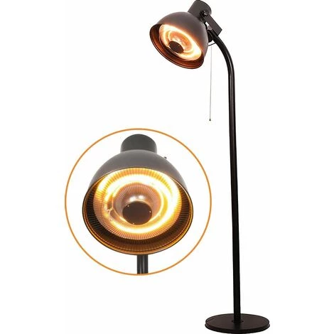 Parasol Chauffant - Design Rétro - 2000 W 100 X 35 X 210 Cm - Noir - MaxxGarden 3 Parasol Chauffant - Design Rétro - 2000 W 100 X 35 X 210 Cm - Noir - MaxxGarden