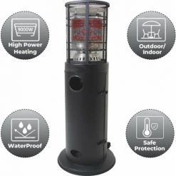 Parasol Chauffant - Chauffage De Terasse - Max 9.000 W - 50 X 139 Cm - En Gaz - Anthracite - MaxxGarden -Chauffage d'extérieur Soldes 54009993 3