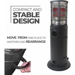 Parasol Chauffant - Chauffage De Terasse - Max 9.000 W - 50 X 139 Cm - En Gaz - Anthracite - MaxxGarden -Chauffage d'extérieur Soldes 54009993 4