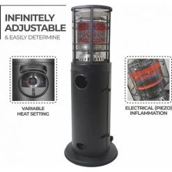 Parasol Chauffant - Chauffage De Terasse - Max 9.000 W - 50 X 139 Cm - En Gaz - Anthracite - MaxxGarden -Chauffage d'extérieur Soldes 54009993 5