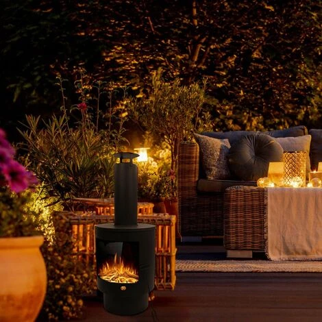 Cheminée Dextérieur - Hastio Cheminée - Cendrier Amovible - 45 X 120 Cm - Brasero - Noir - MaxxGarden 6 Cheminée Dextérieur - Hastio Cheminée - Cendrier Amovible - 45 X 120 Cm - Brasero - Noir - MaxxGarden – Image 4