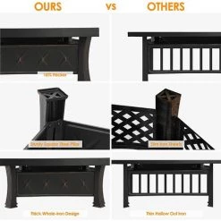 AICOK Brasero De Jardin,Foyer De Chauffage,Terrasse BBQ,Brasero Barbecue,avec 304 Grill En Acier Inoxydable,Couvercle De Protection Contre Les Étincelles, Fête/Patio/Camp,Carré,81*81*51cm 9 AICOK Brasero De Jardin,Foyer De Chauffage,Terrasse BBQ,Brasero Barbecue,avec 304 Grill En Acier Inoxydable,Couvercle De Protection Contre Les Étincelles, Fête/Patio/Camp,Carré,81*81*51cm -Chauffage d'extérieur Soldes 54027810 3