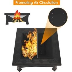 AICOK Brasero De Jardin,Foyer De Chauffage,Terrasse BBQ,Brasero Barbecue,avec 304 Grill En Acier Inoxydable,Couvercle De Protection Contre Les Étincelles, Fête/Patio/Camp,Carré,81*81*51cm 10 AICOK Brasero De Jardin,Foyer De Chauffage,Terrasse BBQ,Brasero Barbecue,avec 304 Grill En Acier Inoxydable,Couvercle De Protection Contre Les Étincelles, Fête/Patio/Camp,Carré,81*81*51cm -Chauffage d'extérieur Soldes 54027810 4