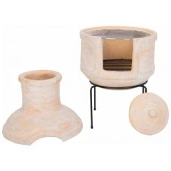 HOMMOO RedFire Cheminee Lima Avec Gril Argile Paille 86033 10 HOMMOO RedFire Cheminee Lima Avec Gril Argile Paille 86033 -Chauffage d'extérieur Soldes 54149238 4