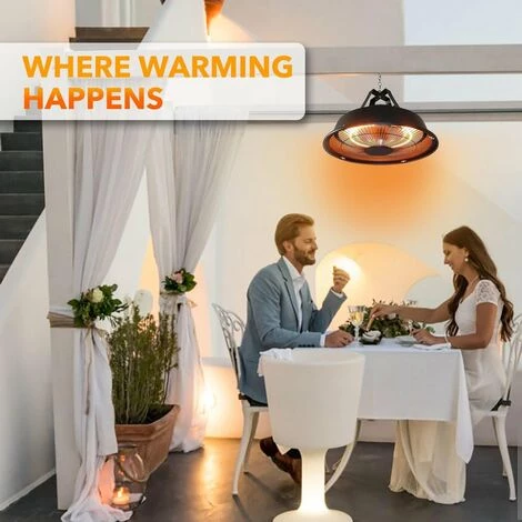 Parasol Chauffant - Chauffage Radiateur Infrarouge - 1500W - Chauffage Radiant De Plafond - Résistant Aux Intempéries - MaxxGarden 7 Parasol Chauffant - Chauffage Radiateur Infrarouge - 1500W - Chauffage Radiant De Plafond - Résistant Aux Intempéries - MaxxGarden – Image 5