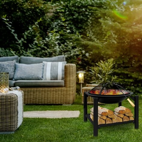 Cheminée Dextérieur - Zeus Cheminée - Avec Stockage Du Bois - Ø 60 Cm - Brasero - Noir - MaxxGarden 4 Cheminée Dextérieur - Zeus Cheminée - Avec Stockage Du Bois - Ø 60 Cm - Brasero - Noir - MaxxGarden – Image 2