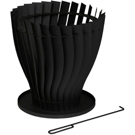Relaxdays Braséro Rond Avec Tisonnier, En Acier, Design Moderne, H X L : 42 X 40 Cm, Pour Jardin Et Terrasse, Noir 4 Relaxdays Braséro Rond Avec Tisonnier, En Acier, Design Moderne, H X L : 42 X 40 Cm, Pour Jardin Et Terrasse, Noir – Image 2