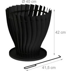 Relaxdays Braséro Rond Avec Tisonnier, En Acier, Design Moderne, H X L : 42 X 40 Cm, Pour Jardin Et Terrasse, Noir 11 Relaxdays Braséro Rond Avec Tisonnier, En Acier, Design Moderne, H X L : 42 X 40 Cm, Pour Jardin Et Terrasse, Noir -Chauffage d'extérieur Soldes 54414258 5
