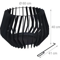 Relaxdays Braséro Rond Avec Tisonnier, En Acier, Design Moderne, H X D : Env. 40 X 60 Cm, Pour Jardin Et Terrasse, Noir 11 Relaxdays Braséro Rond Avec Tisonnier, En Acier, Design Moderne, H X D : Env. 40 X 60 Cm, Pour Jardin Et Terrasse, Noir -Chauffage d'extérieur Soldes 54414329 5